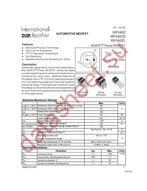 IRF540Z datasheet  